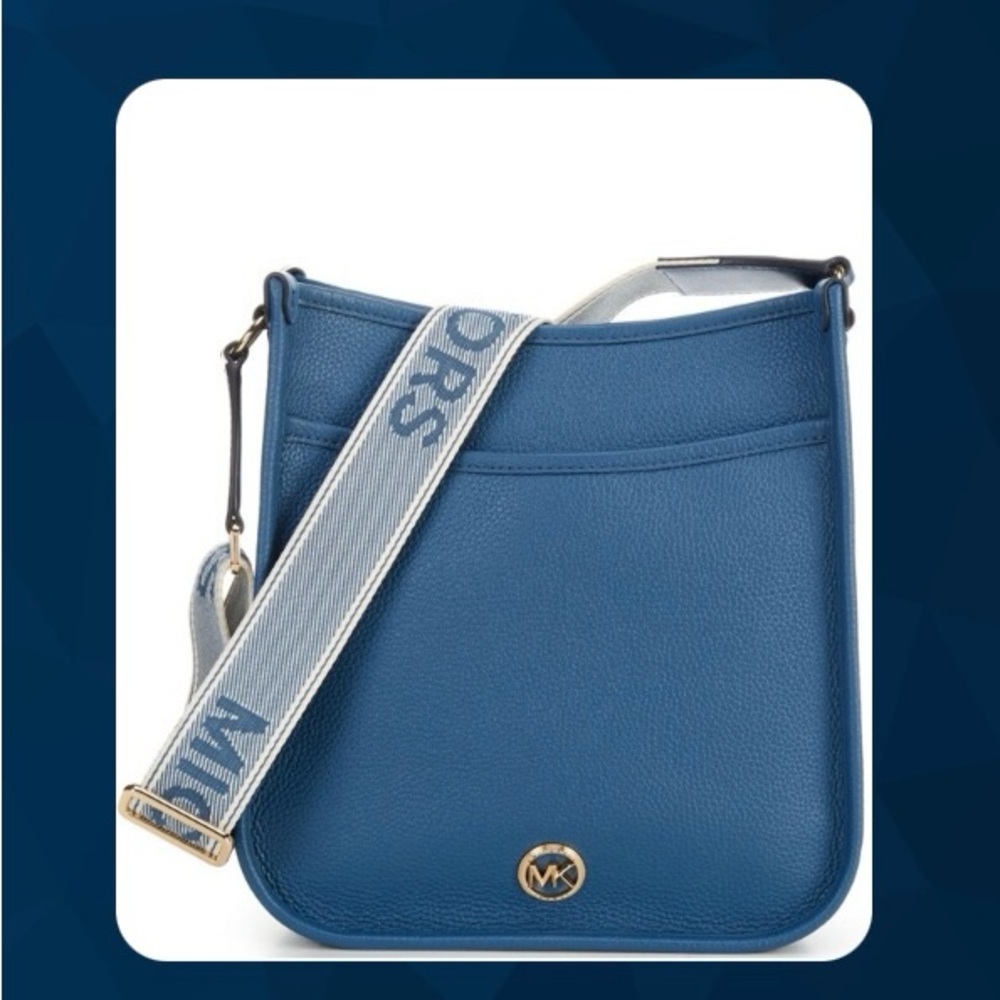 Michael Kors Denim Blue Crossbody with Gold Accent
